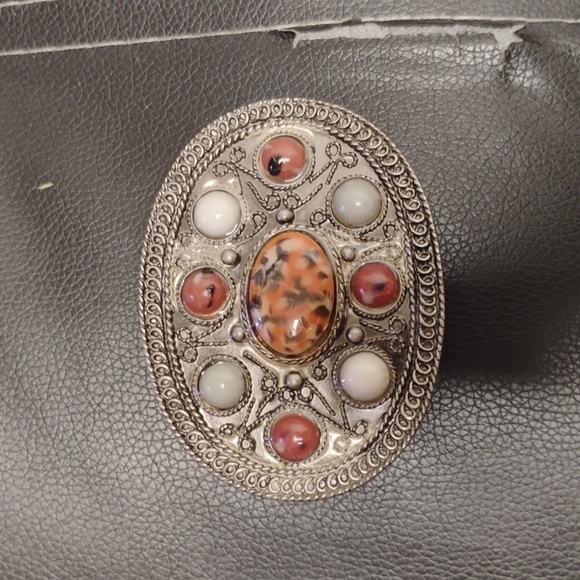 Vintage PRECIOUS STONES BELT BUCKLE NRMINT CONDITION - Picture 5 of 5